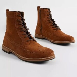 Crevo sz 12 Mens Walkins Chestnut Brown Lace/ Full Zip Oxford Boot Dressy Street